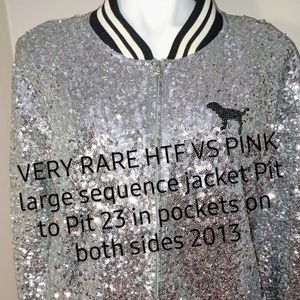 RARE HTF 2013 LARGE varsity jacket  pit to pit 23in gorgeous sequence